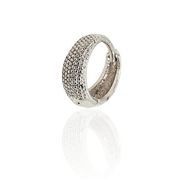 Brinco argola pontos de luz banhado prata