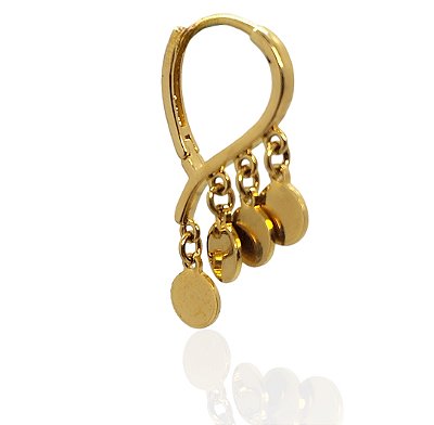 Brinco 4 círculos maciços articulados banhado ouro