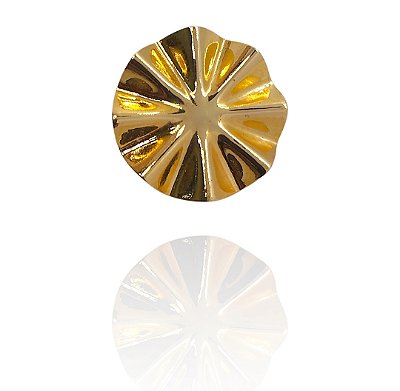 Brinco circular orgânico banhado ouro