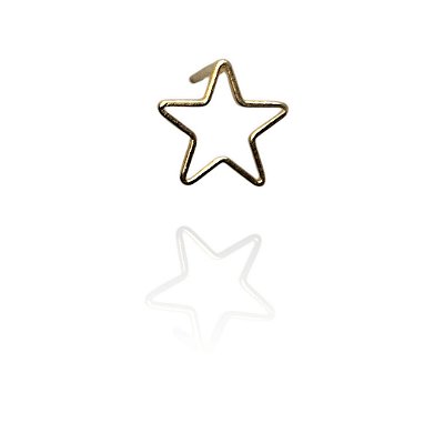 Brinco estrela banhado ouro