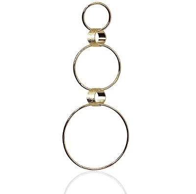 Brinco 3 argolas 15mm, 25mm, 35mm banhado ouro
