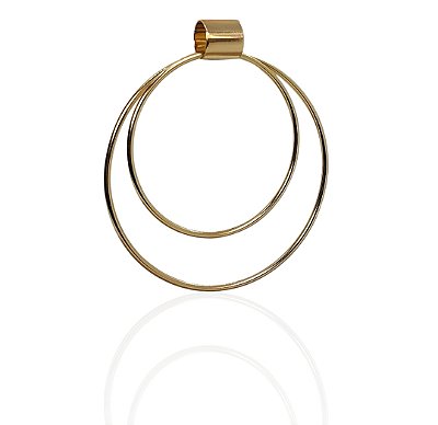 Brinco 2 argolas 36mm, 48mm banhado ouro