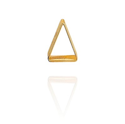 Brinco triangulo 3D banhado ouro