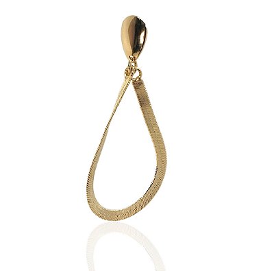 Brinco gota malha articulável banhado ouro