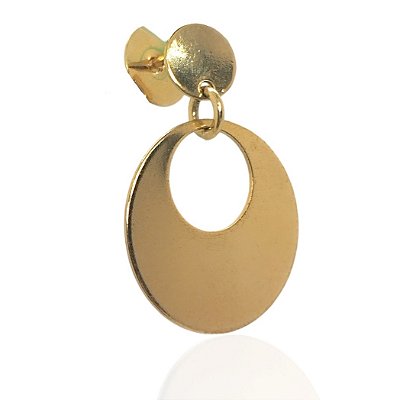 Brinco circular vazado por um circulo banhado ouro