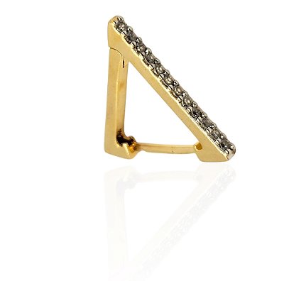 Brinco triangulo cravejado banhado ouro