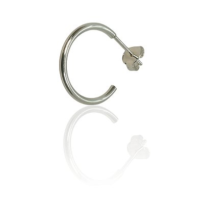 Brinco argola 15mm com tarraxa fio 1mm banhado prata