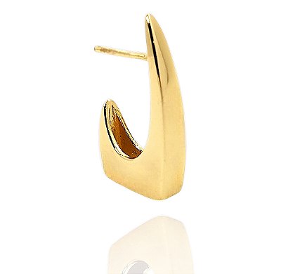 Brinco L estilizado banhado ouro