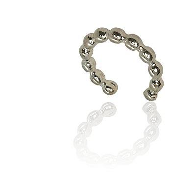 Brinco argola com esferas no arco piercing fake banhado prata -1pç