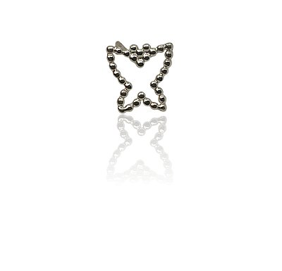 Brinco borboleta perfil bolinhas banhado prata