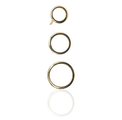 Conjunto brinco 3 aros 7mm,9mm,11mm banhado ouro