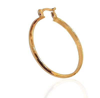 Brinco argola 30mm fecho alavanca banhado ouro