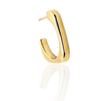 Brinco argola J estilizado banhado ouro