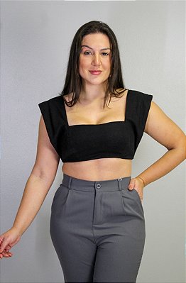 cropped em linho