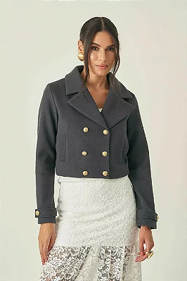 Blazer cropped lã Ritinha