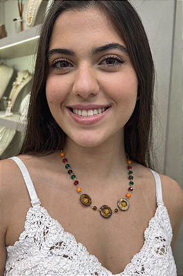 Colar Curto Cores Vivas.