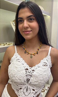 Colar Curto Sol em Cores.