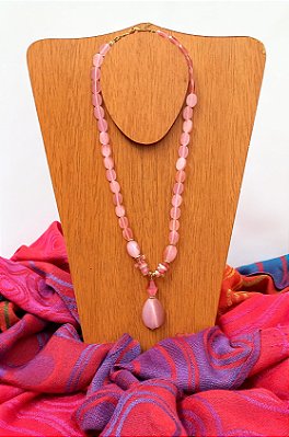 Colar Curto Rosa Nude.