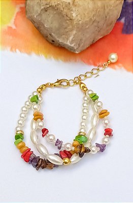 Pulseira Perolas e Cascalhos.