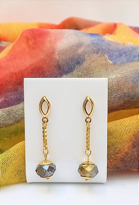 Brinco Cristal Fumê.