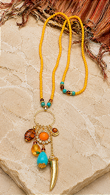 Colar Longo Badulaques Yellow.