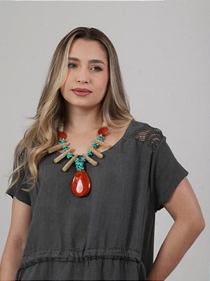 Maxi Colar Gota Laranja.