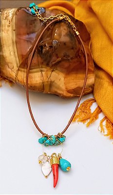 Colar Curto Cordão Dente Red.