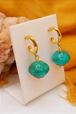 Brinco Turquesa Mesclado.