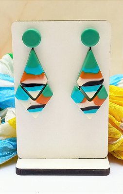 Brinco Resina Verde Cores.