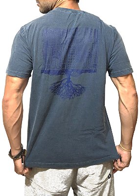 Camiseta Masculina Estonada Azul Enclosed