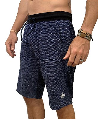 Bermuda Masculina Moletom Azul Alba