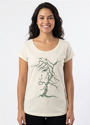 Camiseta Feminina Offwhite Face Tree