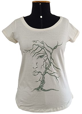 Camiseta Feminina Offwhite Face Tree
