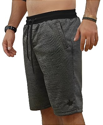 Bermuda Masculina Moletom Cinza Fuscus (comprida)