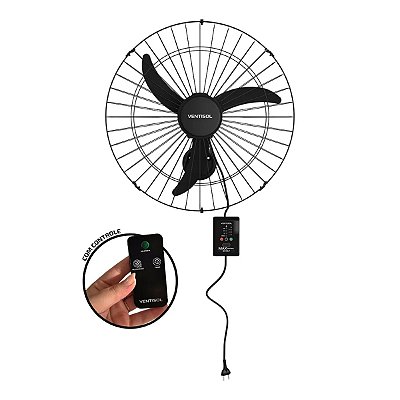 Ventilador de Parede Ventisol Max Control 60cm Preto Bivolt