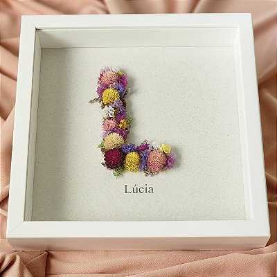 Letra Floral Ternura - quadro 20x20 cm