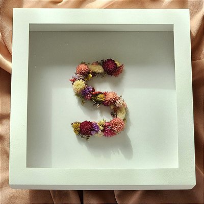 Letra Floral Ternura - quadro 20x20 cm