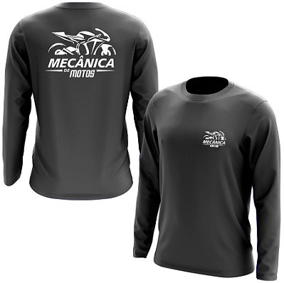 Camiseta Manga Longa Mecânica de Motos