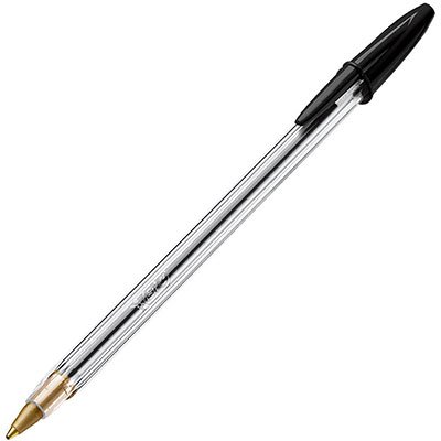 Caneta Esferográfica Cristal Dura Mais Preta Ponta Média de 1.0mm - Bic