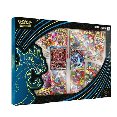 Jogo Carton Pokémon Coleção Mega Charizard Azul