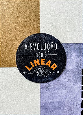 Adesivo 5cm - "A EVOLUÇÃO NÃO É LINEAR"