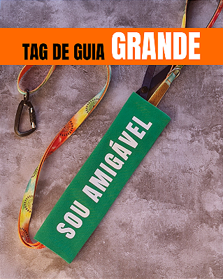 Tag de Guia GRANDE - "Sou amigável" (verde)
