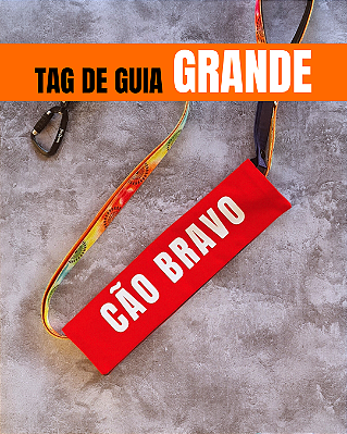 Tag de Guia GRANDE - "Cão bravo" (vermelha)