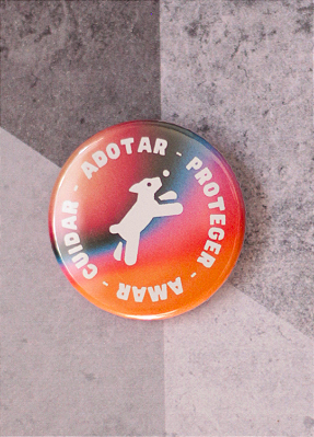 Bottom 3,5 cm - "ADOTAR, PROTEGER, AMAR, CUIDAR"