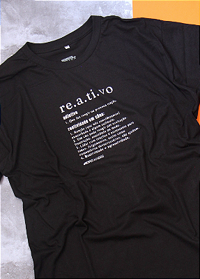 Camiseta “REATIVO - Definição” (modelagem tradicional)