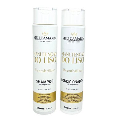 Kit Pós Progressiva Manutenção do Liso Shampoo e Condicionador Meu Camarim Cosméticos