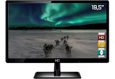 MONITOR LED 19,5 POL WIDESCREEN, MARCA HQ, MODELO 19.5 HQLED PRETO BIVOLT