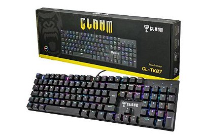 TECLADO GAMER C/FIO KING RGB CL-TK87 MECÂNICO 1,5M- CLANM