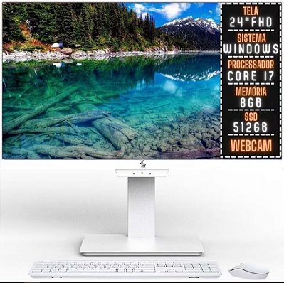COMPUTADOR ALL IN ONE 24 POL INTE CORE i7, SSD 512 GB, RAM 8GB, WIN10 PRO, MARCA 3GREEN UNIQUE 3U-008, BIVOLT, BRAN