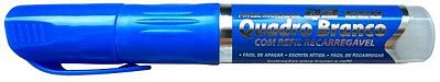 MARCADOR QUADRO BRANCO C/ REFIL RECARREGÁVEL COM TINTA AZUL QB-550 CAIXA COM 10 UNIDADES - GRAMP LINE